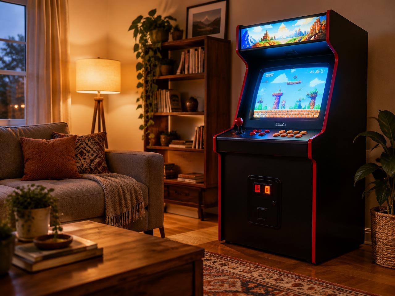Retro arcade cabinet for parties