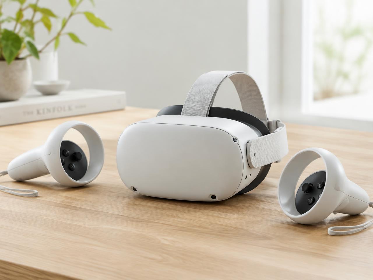 VR headset with motion controllers — photo 1