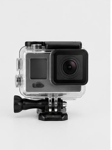 Action camera with waterproof case