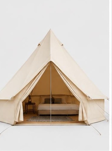 Canvas bell tent for a glamping escape