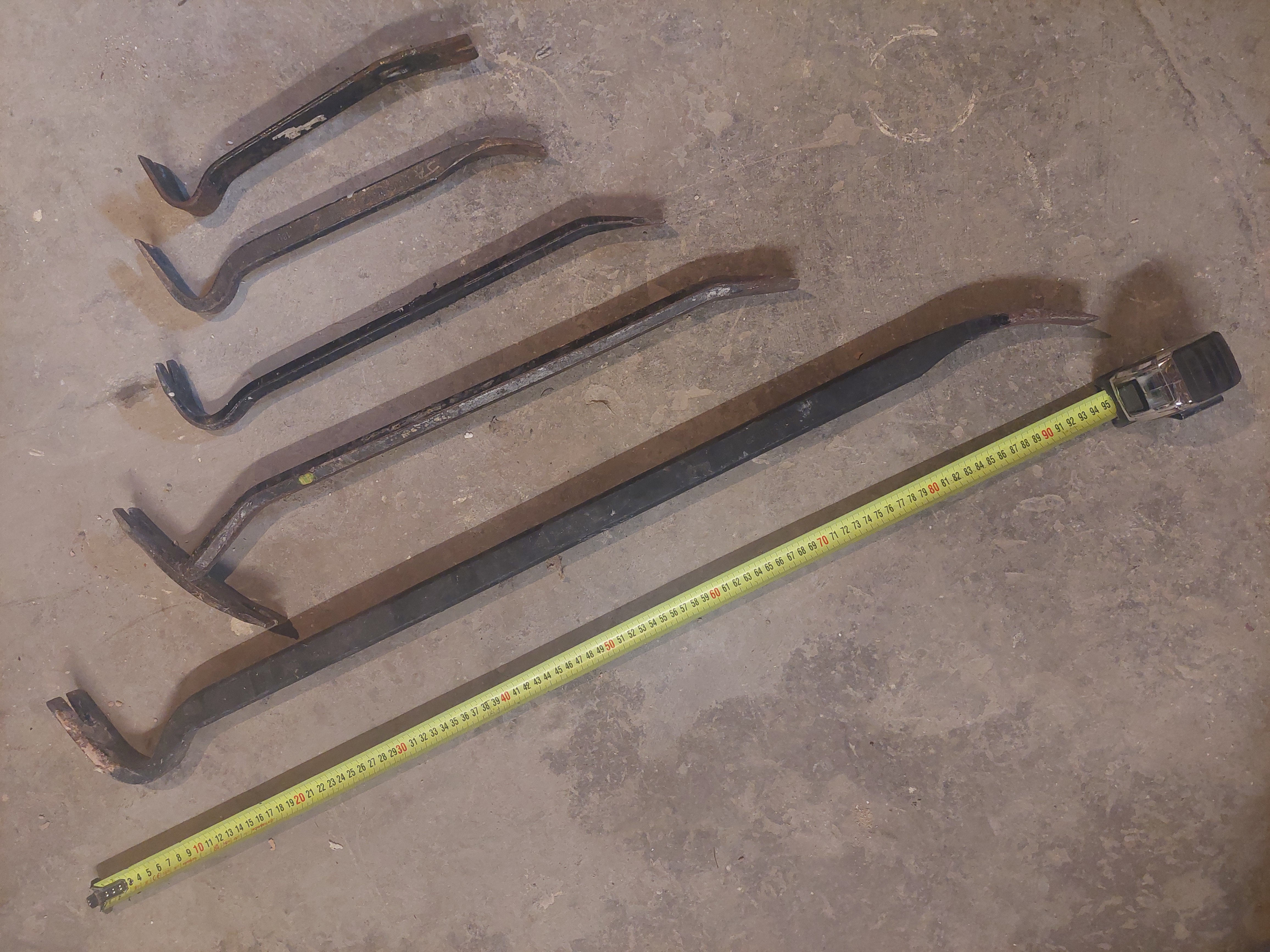 selection of crowbars/prybars
